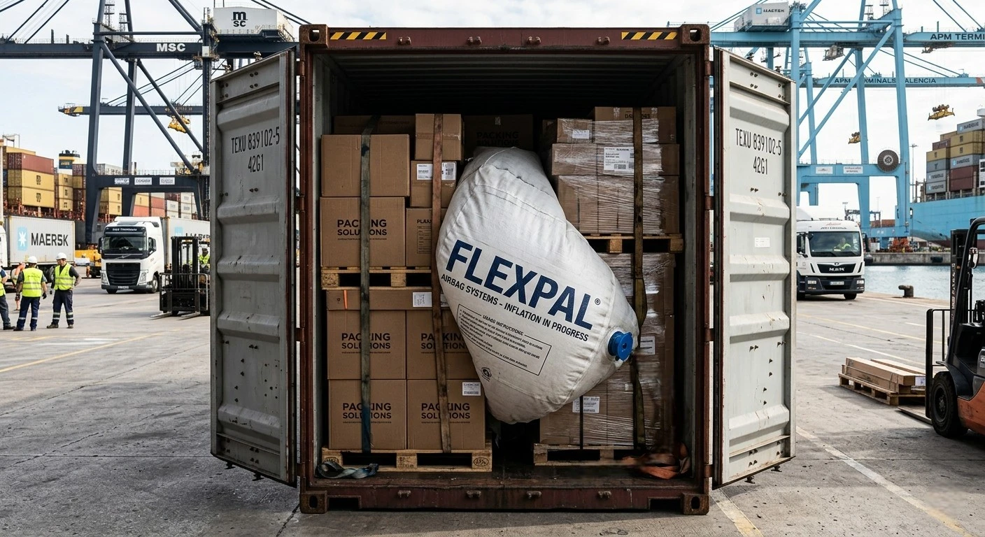 Airbags hinchables para protección de carga en contenedor — Flexpal